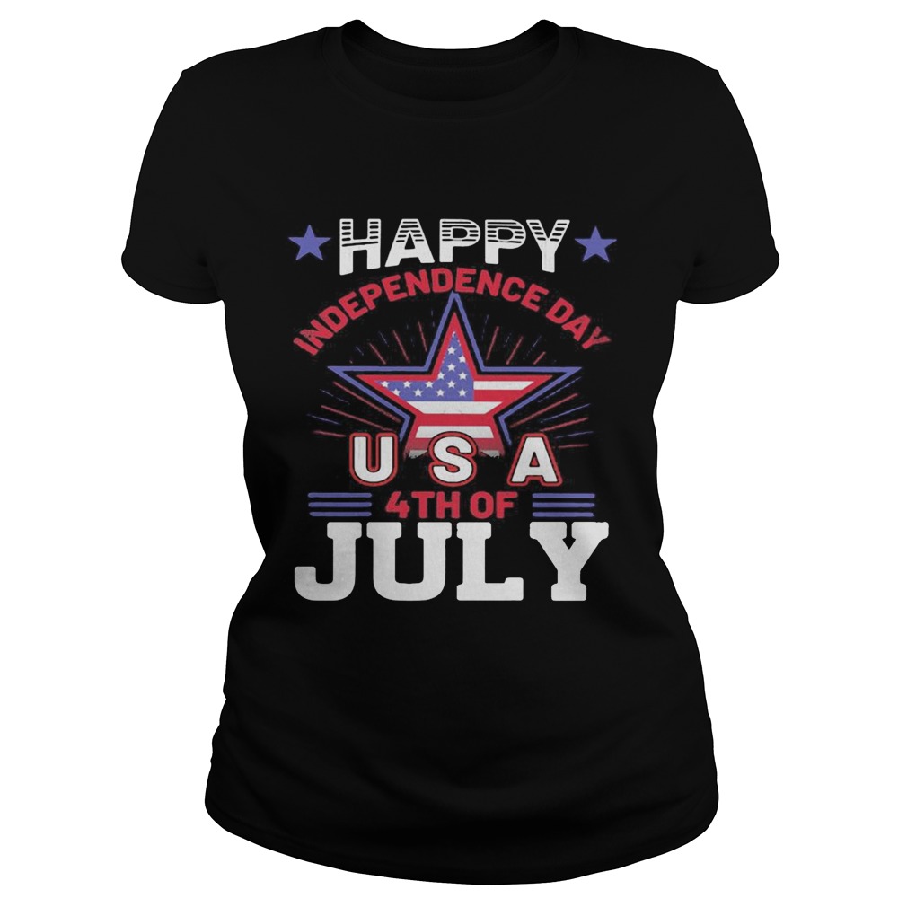 Happy independence day usa 4th of july flag star  Classic Ladies