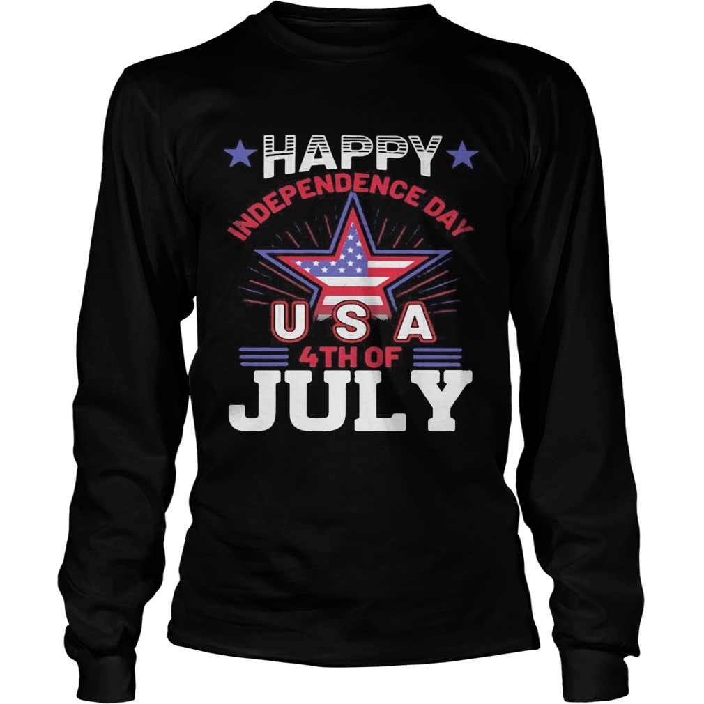 Happy independence day usa 4th of july flag star  Long Sleeve