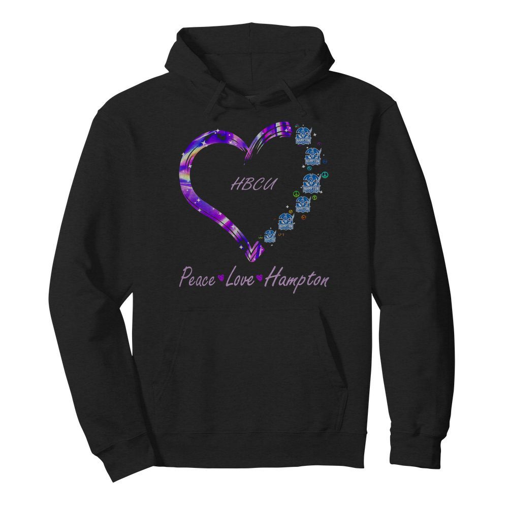 Hbcu Peace Love Hampton Heart  Unisex Hoodie