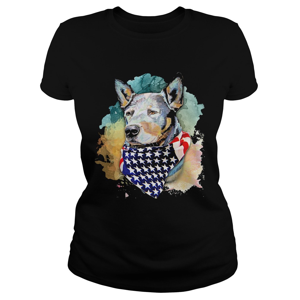 Heeler Dog Royal and Loyal America Flag Independence Day Art  Classic Ladies