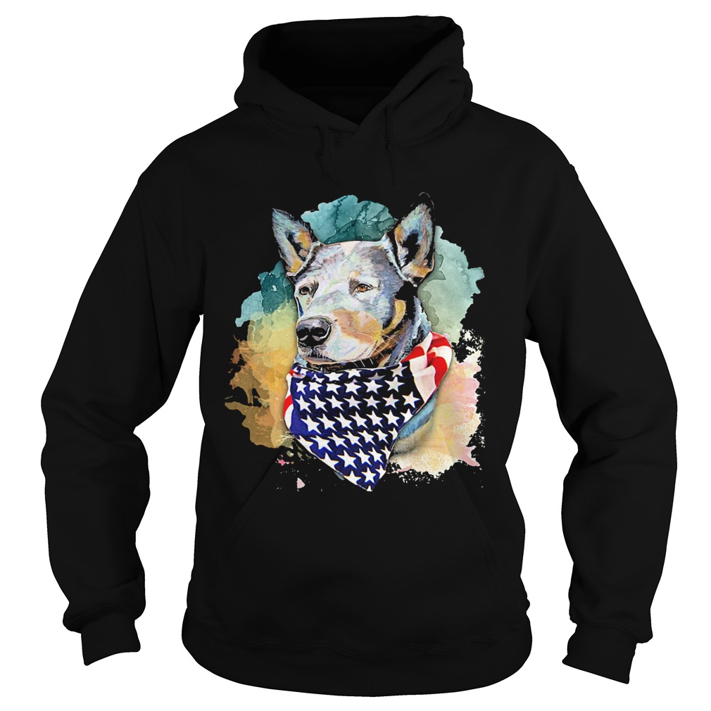 Heeler Dog Royal and Loyal America Flag Independence Day Art  Hoodie