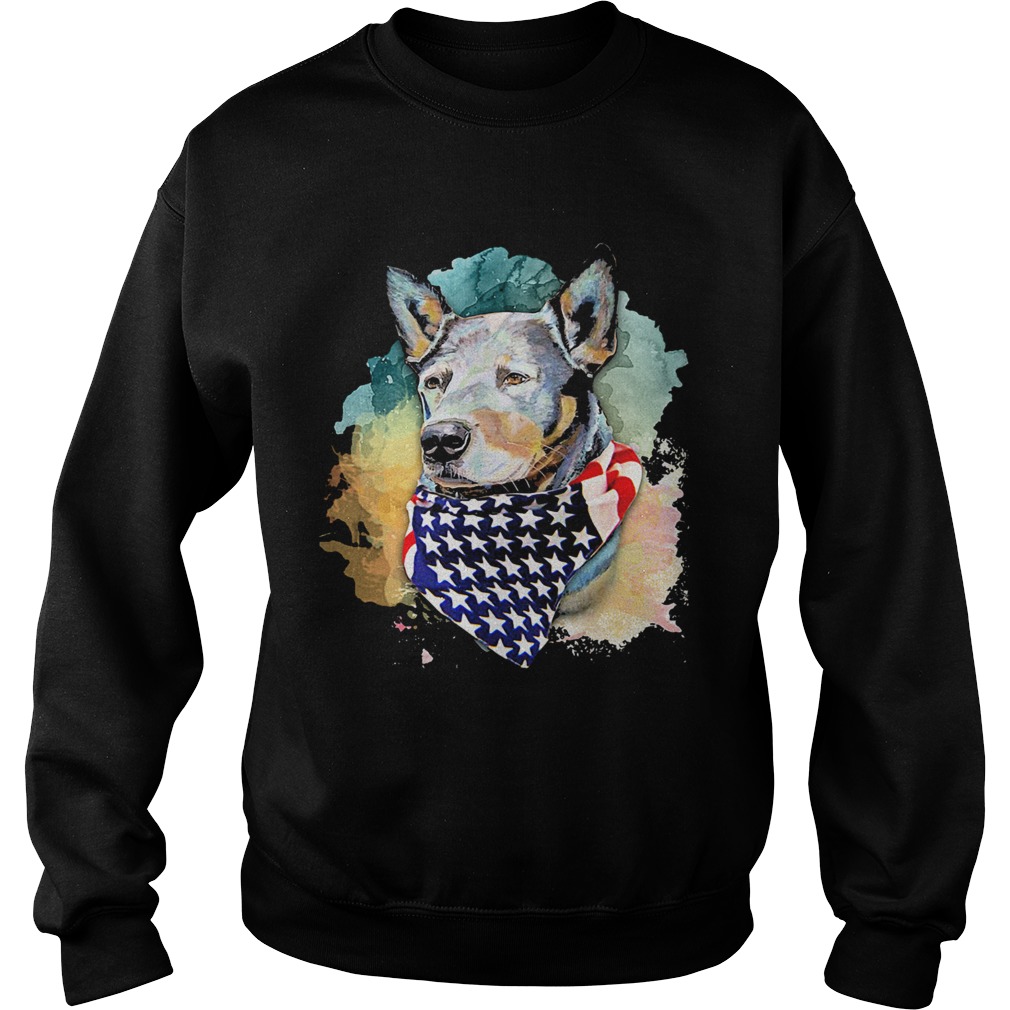 Heeler Dog Royal and Loyal America Flag Independence Day Art  Sweatshirt