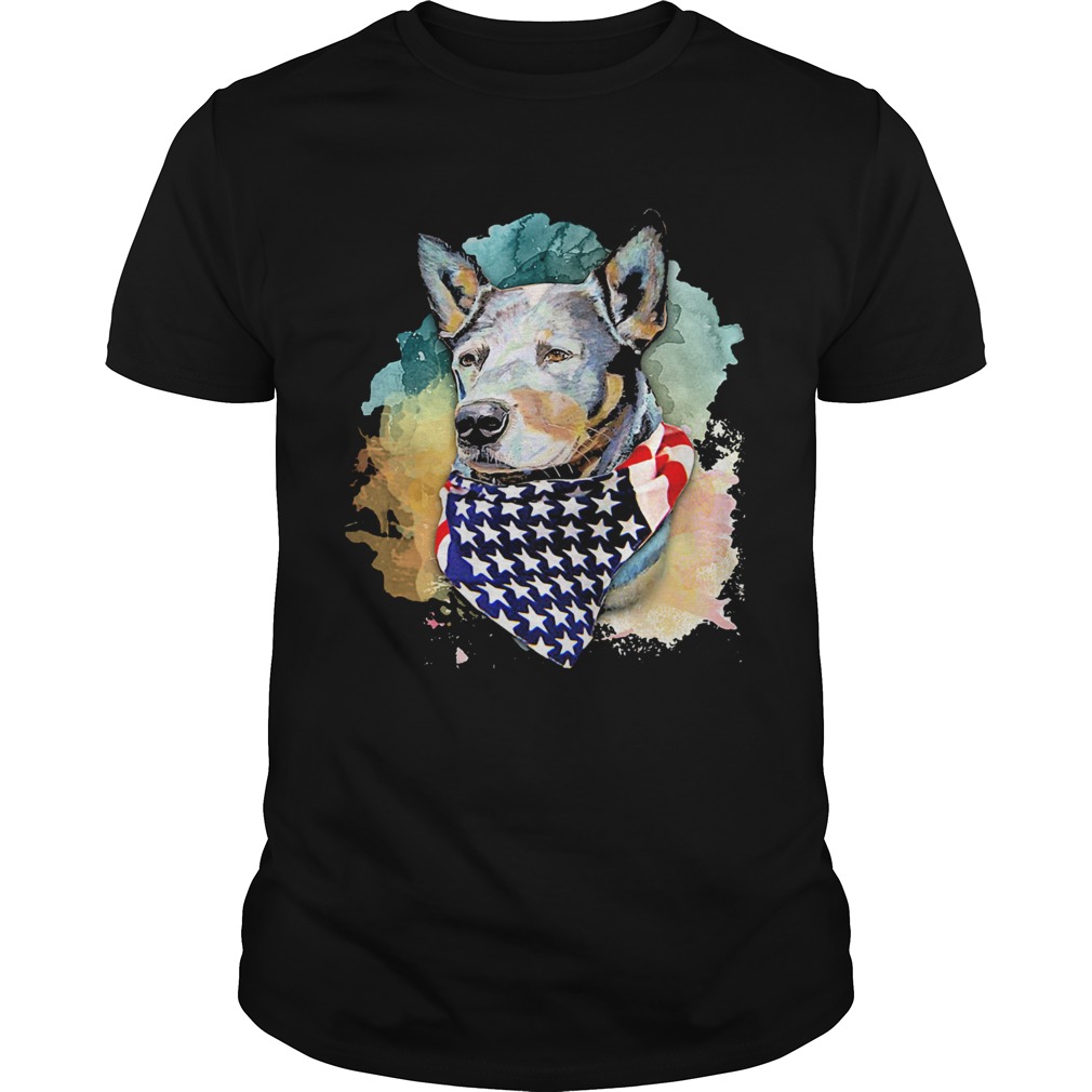 Heeler Dog Royal and Loyal America Flag Independence Day Art  Unisex