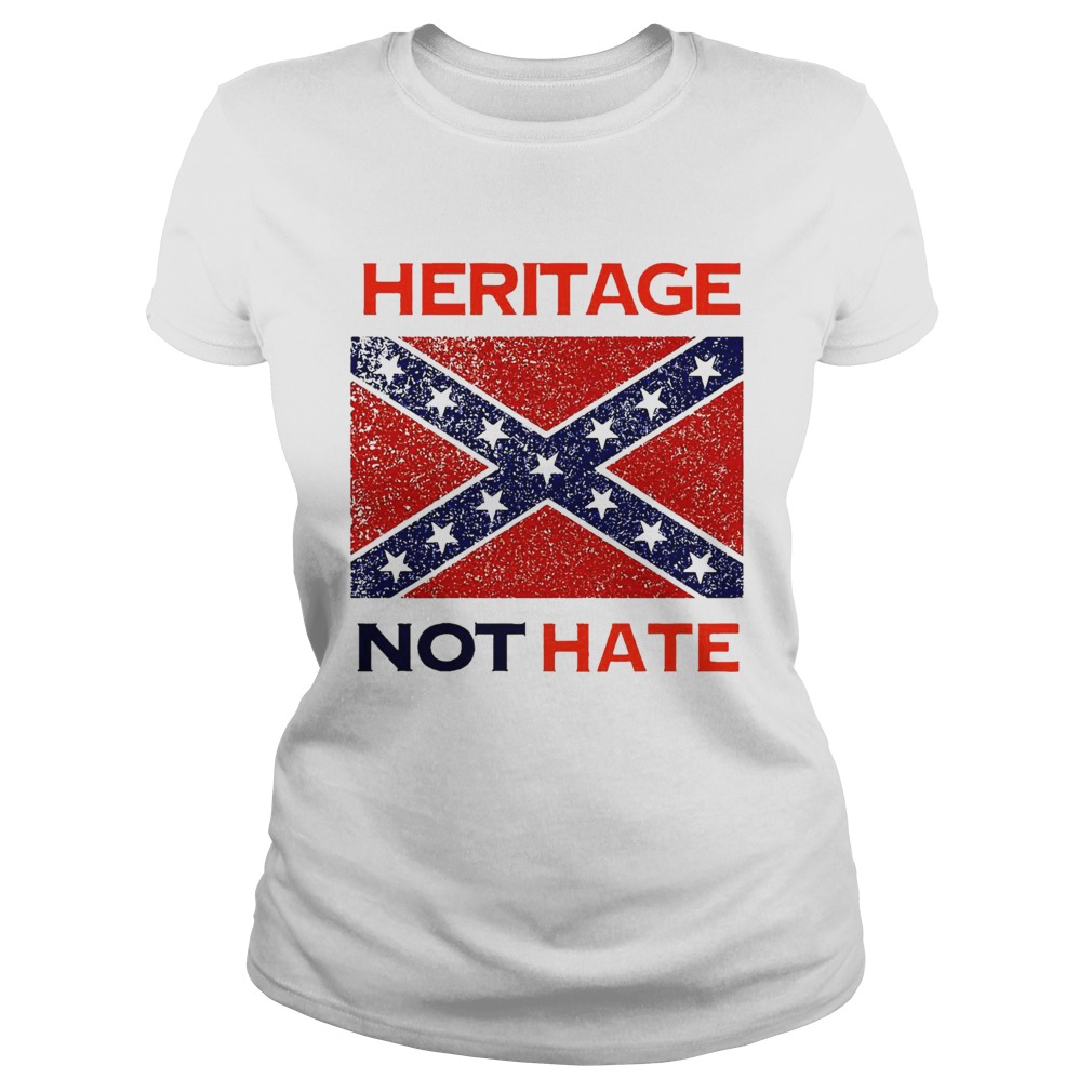 Heritage Not Hate Confederate Flag White  Classic Ladies