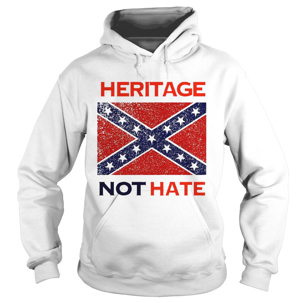 Heritage Not Hate Confederate Flag White  Hoodie