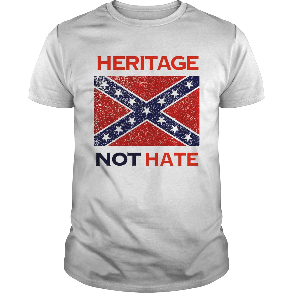 Heritage Not Hate Confederate Flag White  Unisex