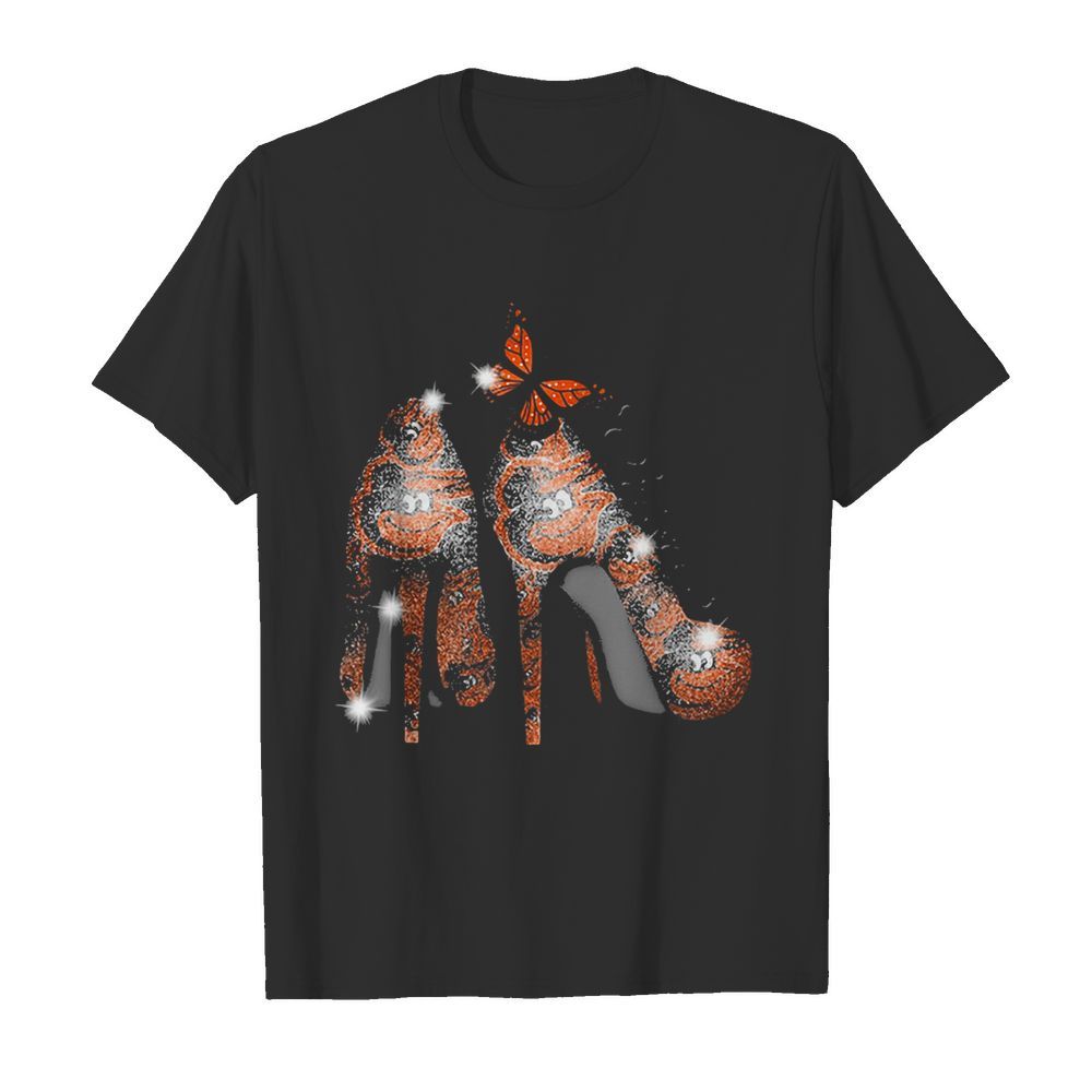 High heels butterfly baltimore orioles diamond shirt