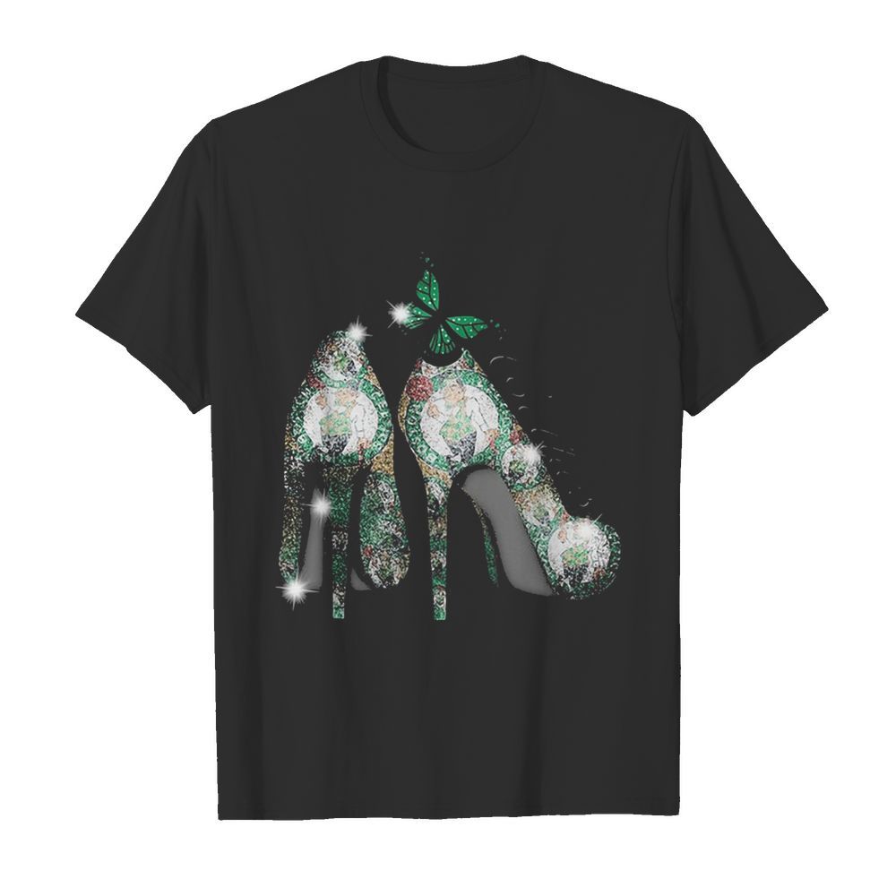 High heels butterfly boston celtics diamond shirt