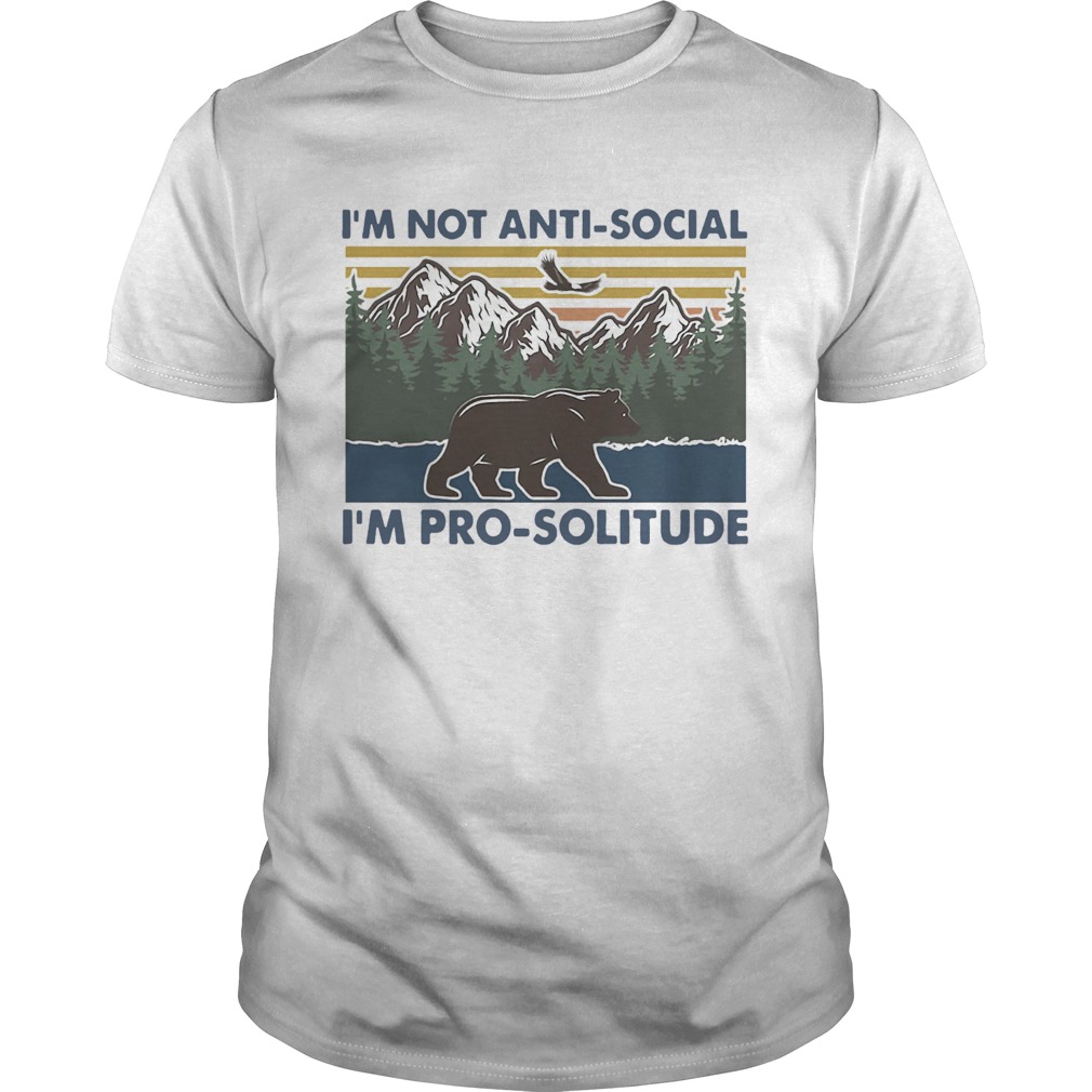 Hiking bear im not antisocial im prosolitude vintage shirt