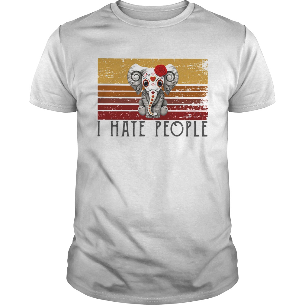 Hippie Elephant I Hate People Vintage Retro  Unisex