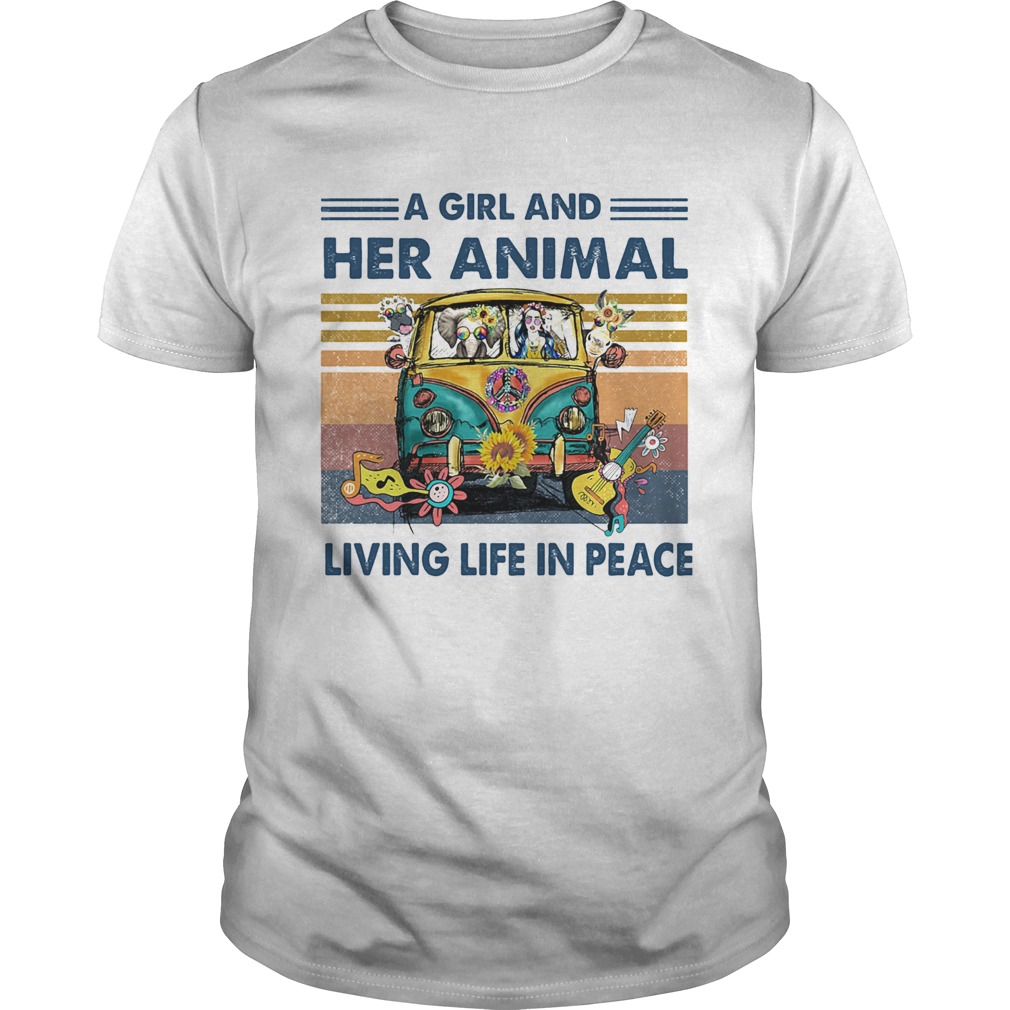 Hippie bus a girl and her animal living life in peace vintage retro  Unisex