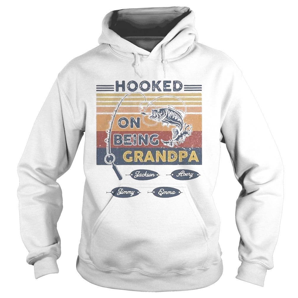 Hooked on being grandpa fishing vintage  Hoodie