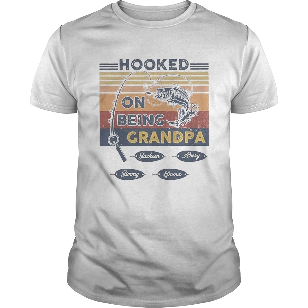 Hooked on being grandpa fishing vintage  Unisex