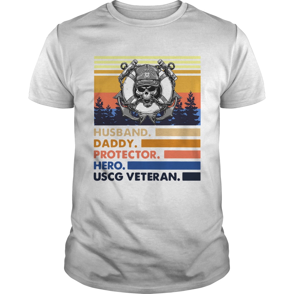 Husband Daddy Protector Hero USCG Veteran Vintage shirt