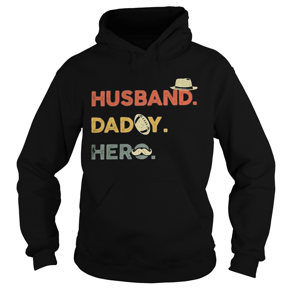 Husband daddy hero football beard happy fathers day  Hoodie