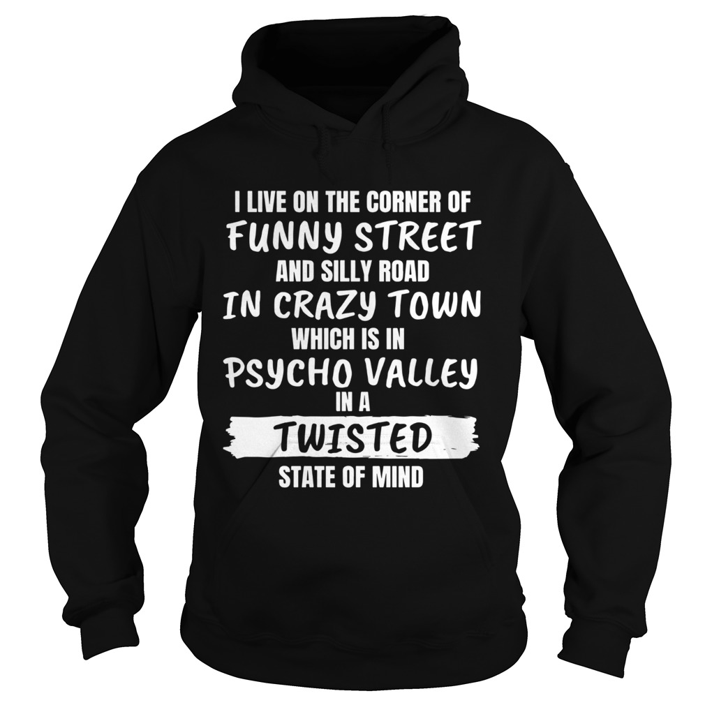 I Live On The Corner Of Funny Street And Silly Road In Crazy Town  Hoodie