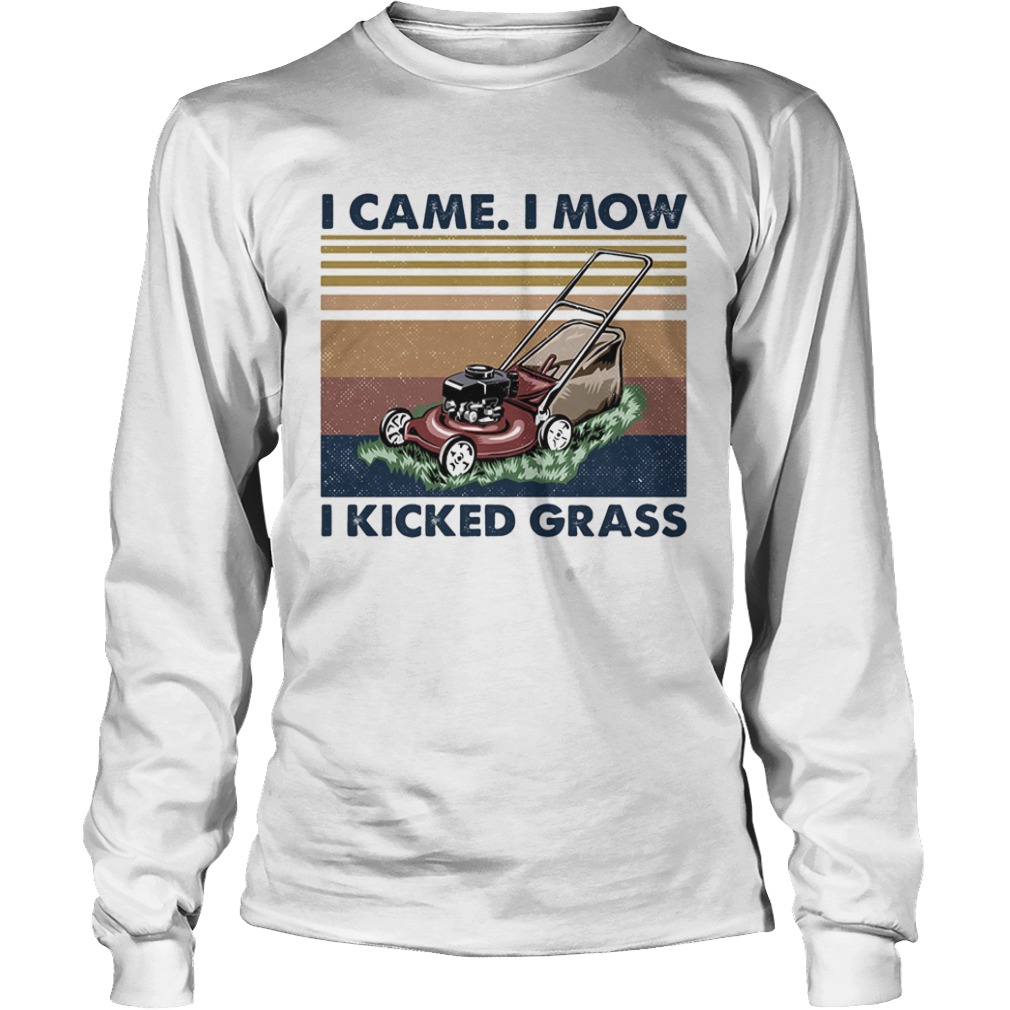 I came I mow I kicked grass vintage retro  Long Sleeve