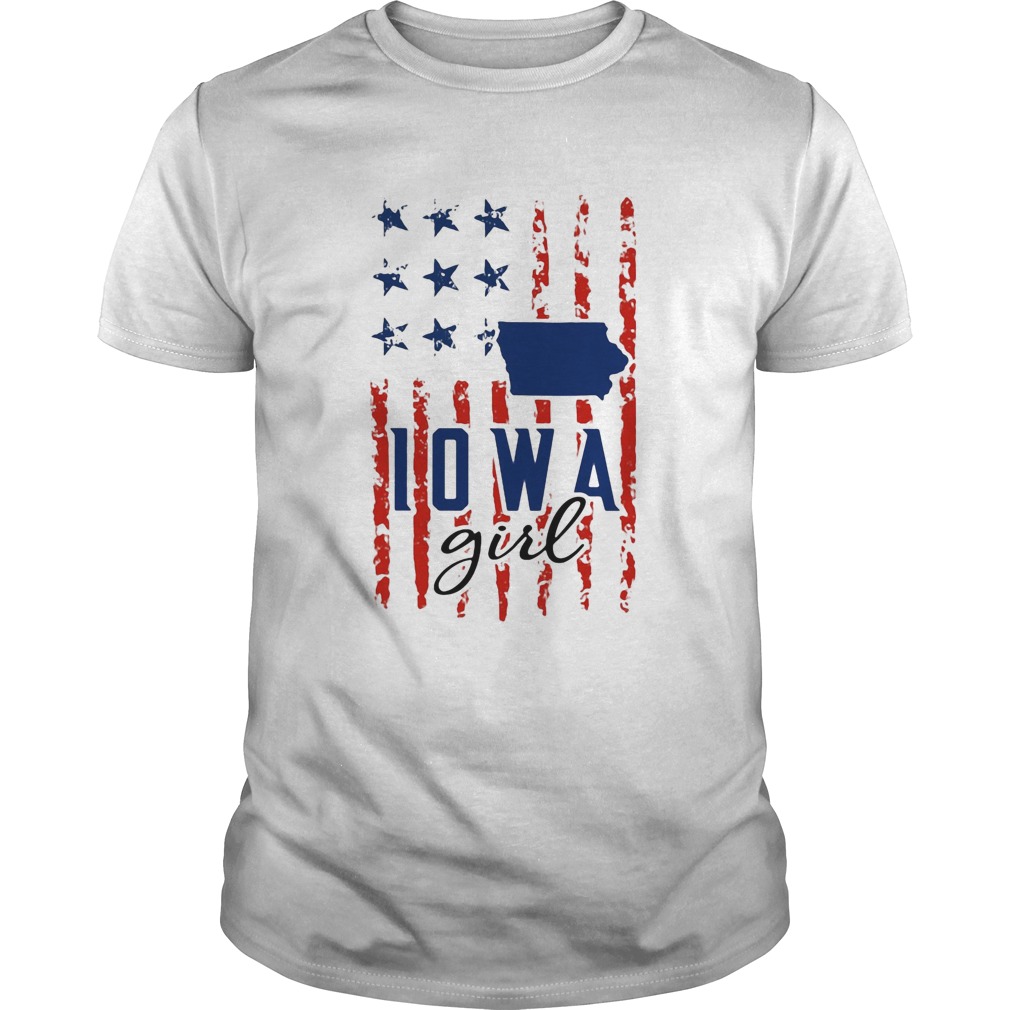 IOWA girl American flag veteran Independence day shirt