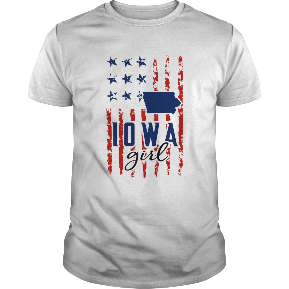 IOWA girl American flag veteran Independence day shirt