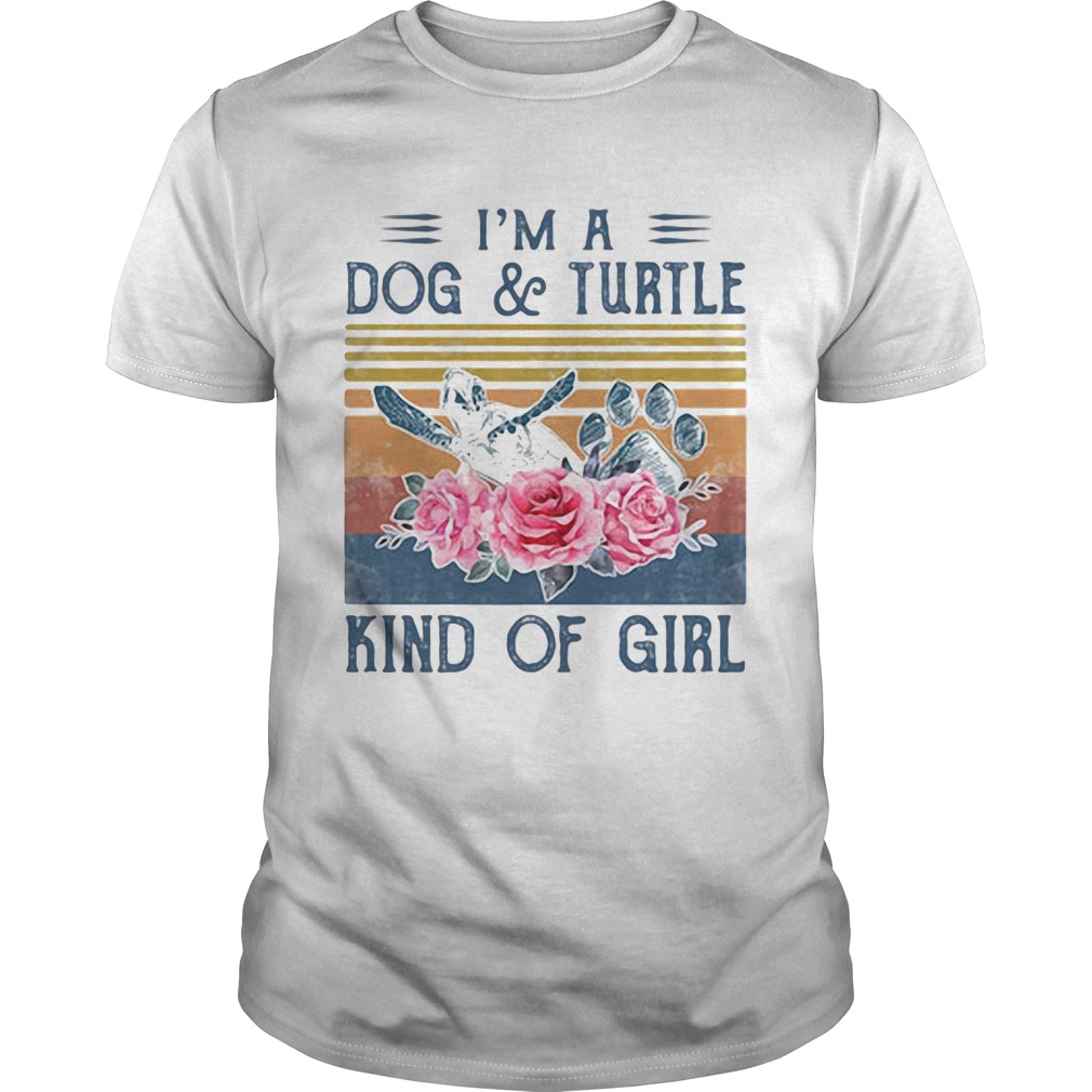 Im a paw dog and turtle kind of girl flowers vintage retro  Unisex