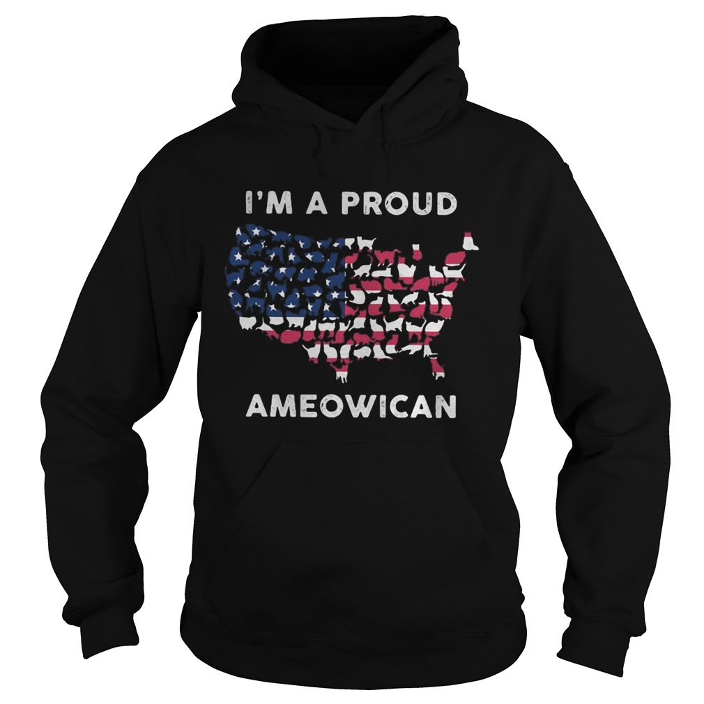 Im a proud Ameowican American flag veteran Independence Day  Hoodie