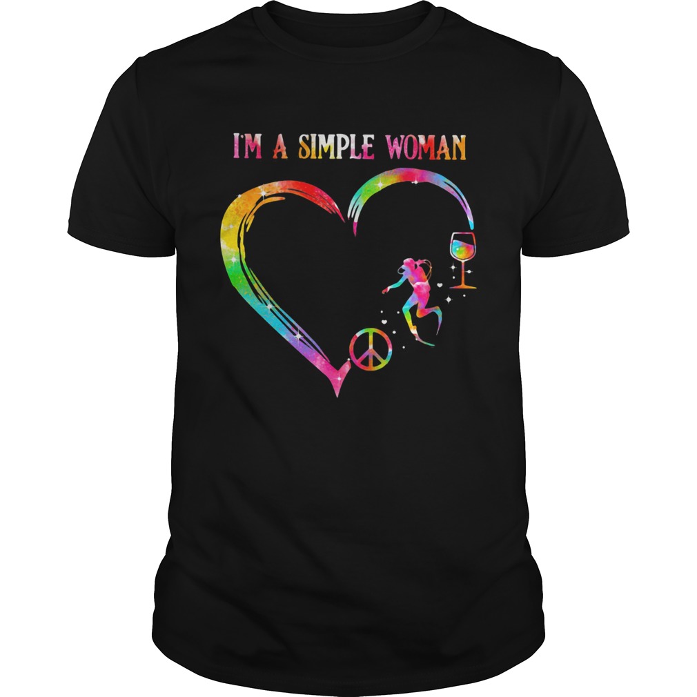 Im a simple woman heart scuba diving wine shirt