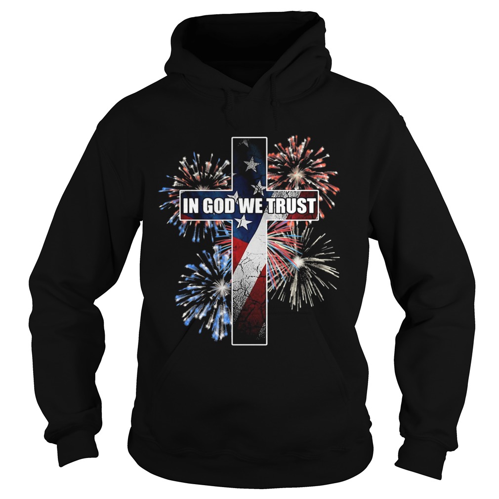 In god we trust jesus firework american flag independence day  Hoodie