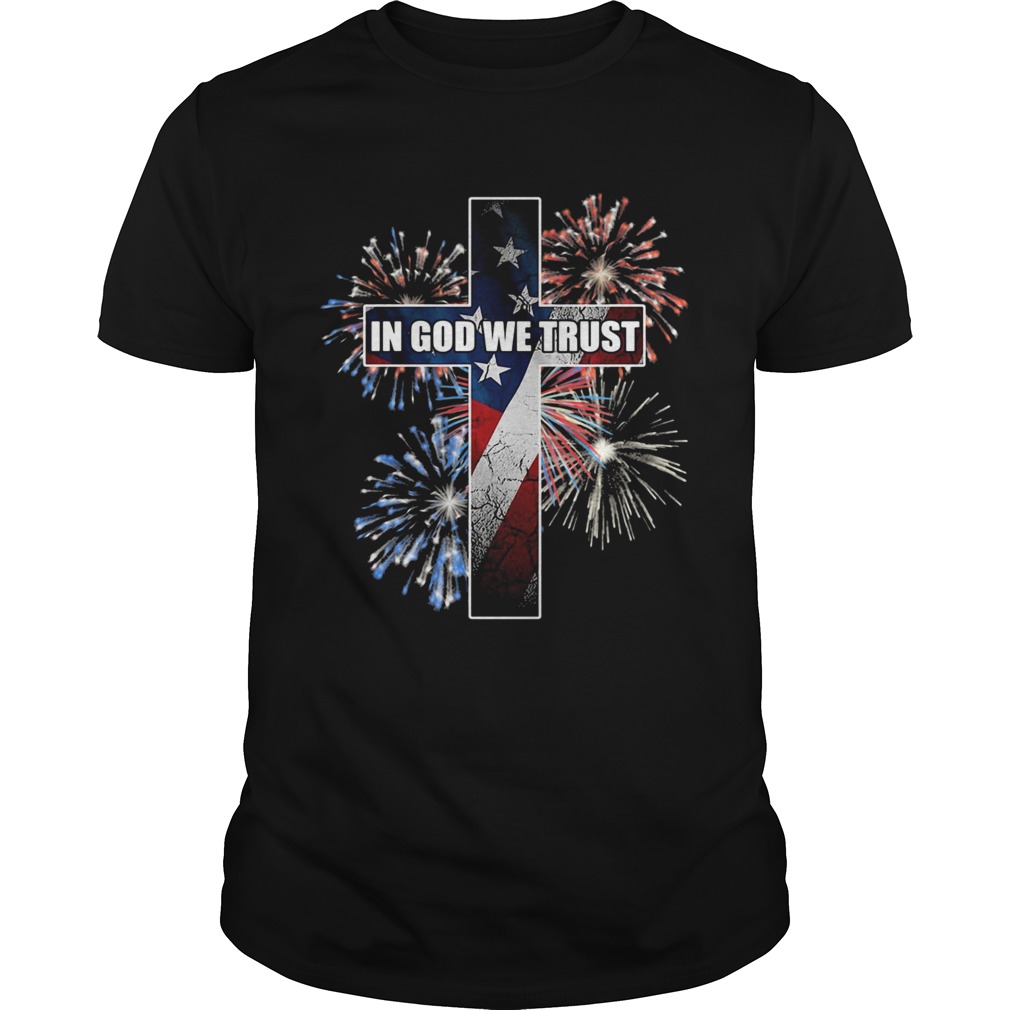 In god we trust jesus firework american flag independence day shirt