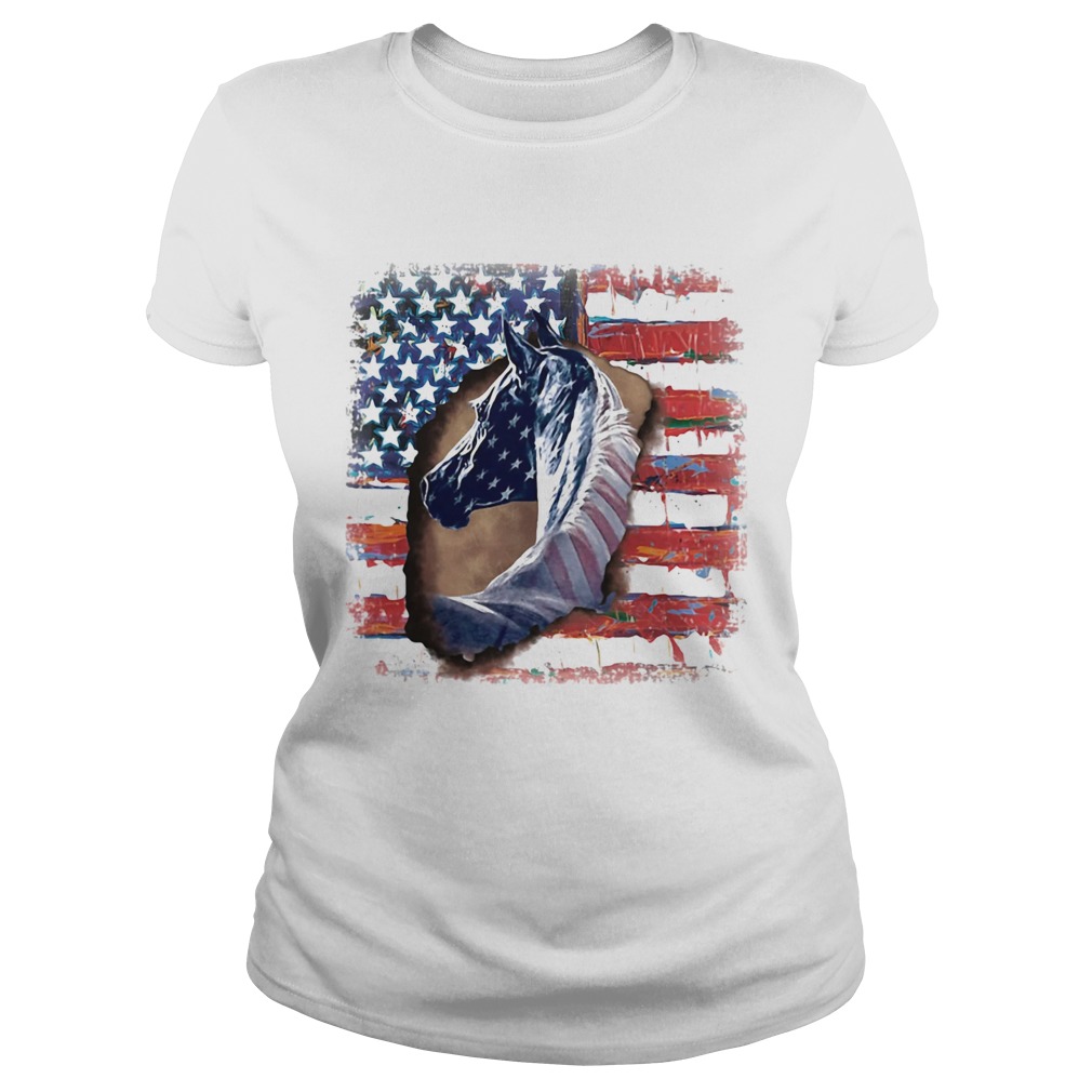 In horse cool American flag  Classic Ladies