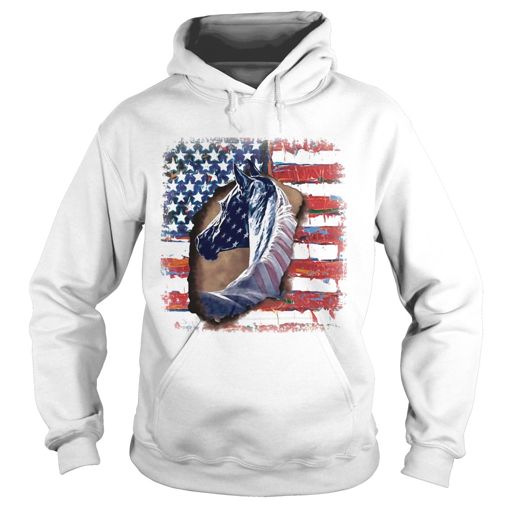 In horse cool American flag  Hoodie