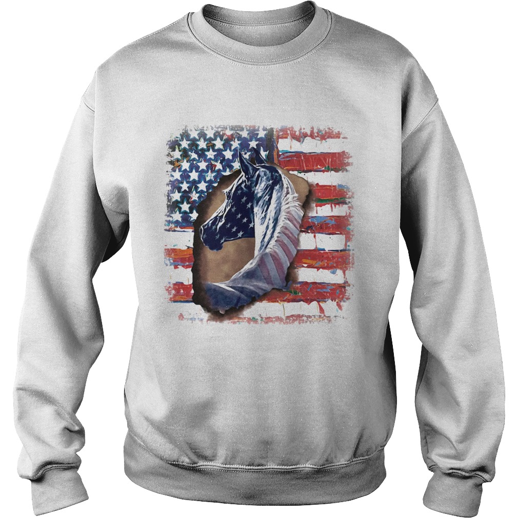 In horse cool American flag  Sweatshirt