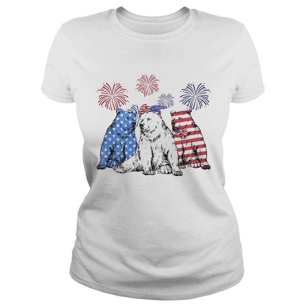 Independence Day Bears Wear Bow Tie Firework  Classic Ladies