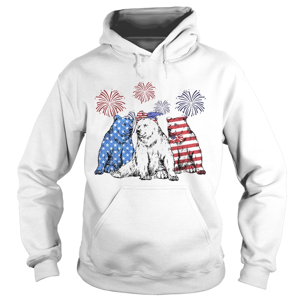 Independence Day Bears Wear Bow Tie Firework  Hoodie