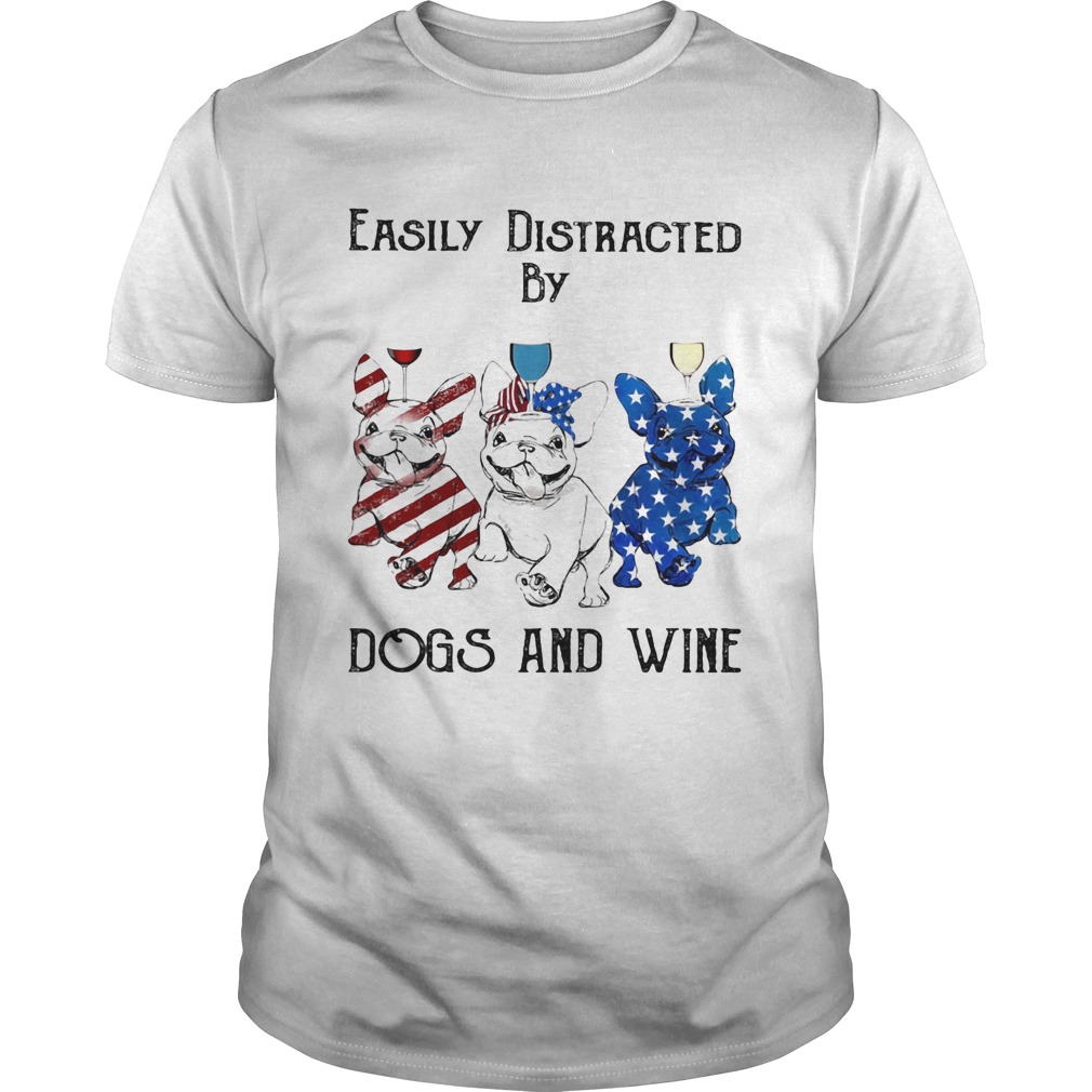 Independence Day French Bulldog easily distracted by dogs and wine  Unisex