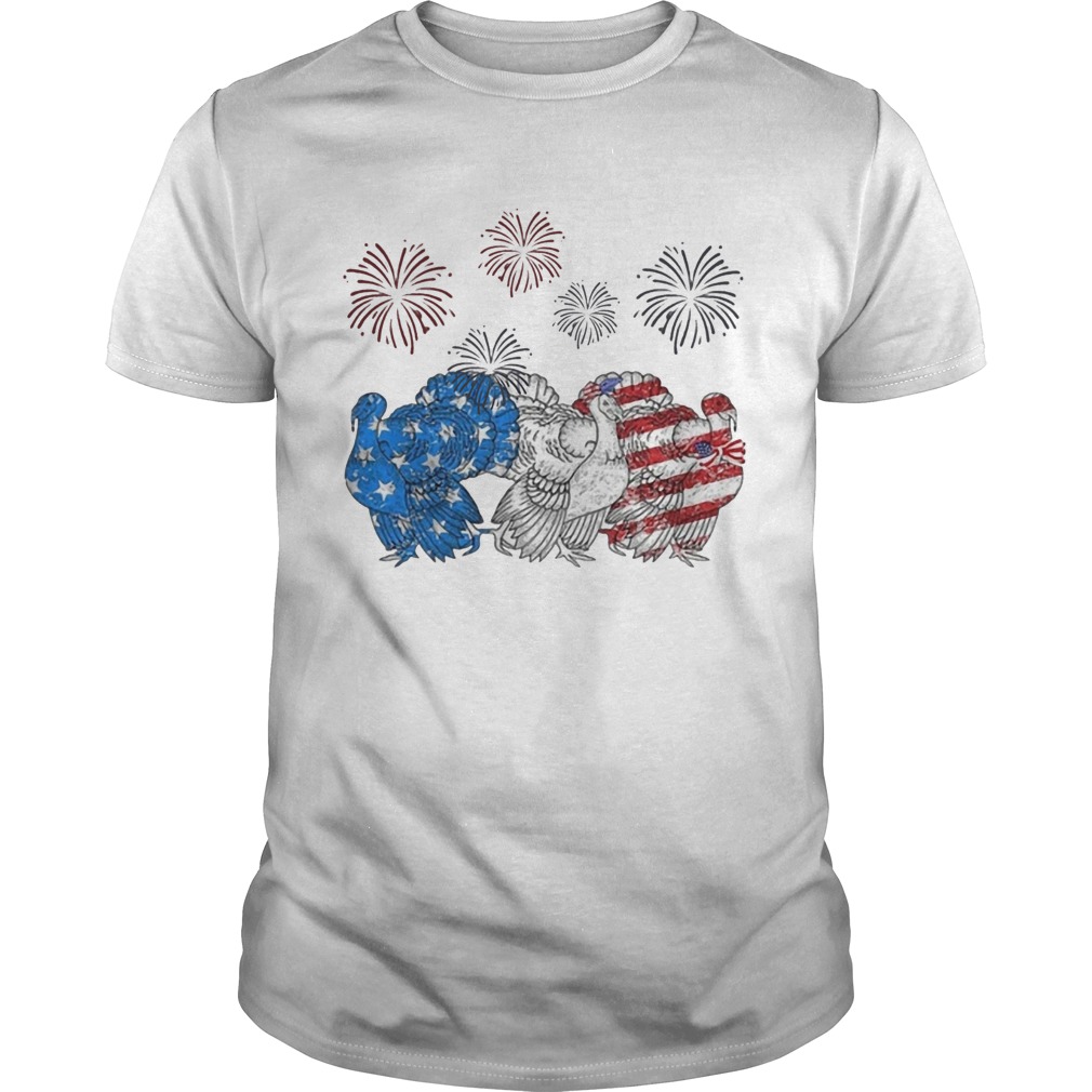 Independence Day Peacocks Wear Bow Tie Firework shirt