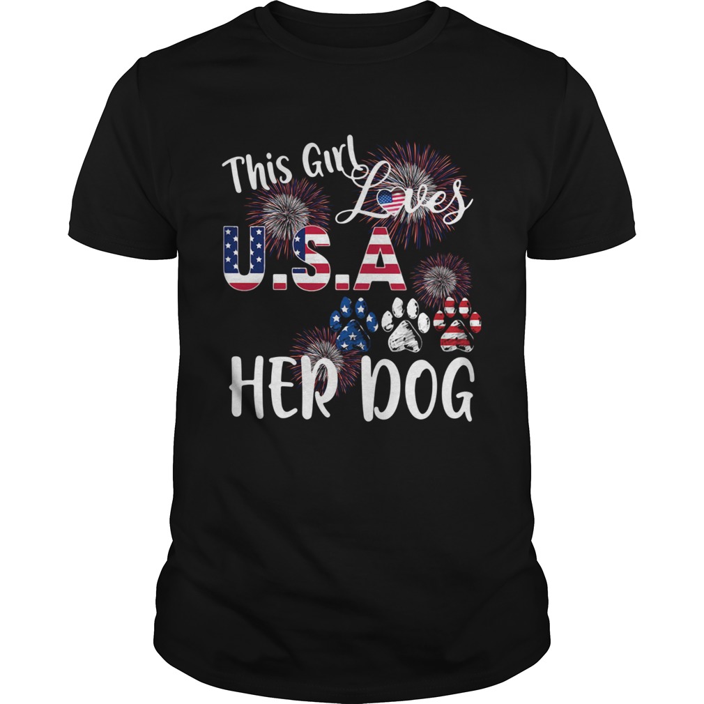 Independence Day This Girl Loves USA And Her Dog shirt