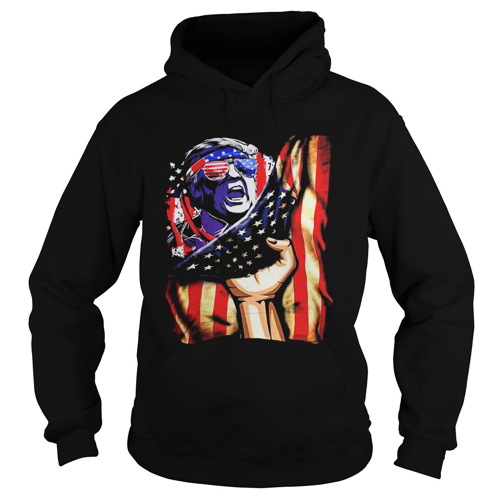 Independence Day Trump glasses flag america  Hoodie