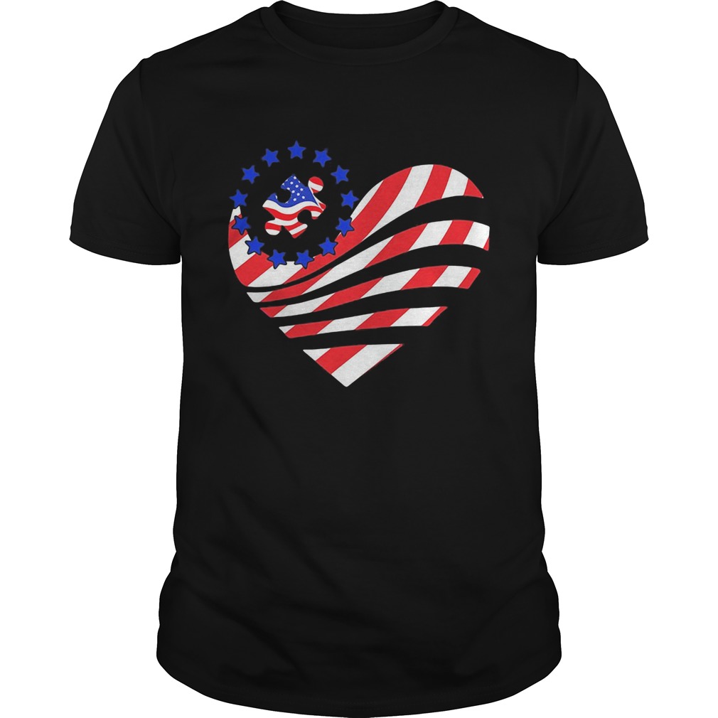 Independence Day autism heart shirt