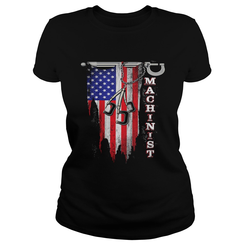 Independence Day flag american machinist  Classic Ladies