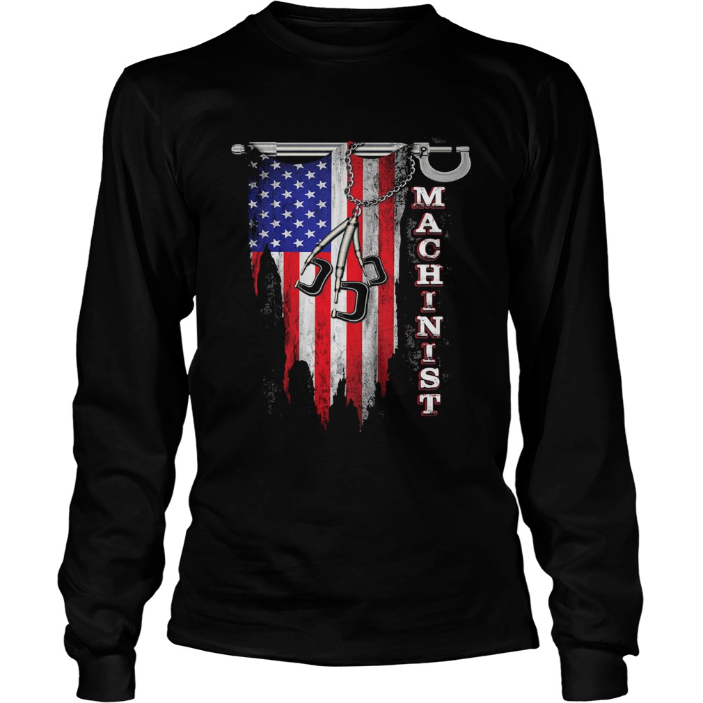 Independence Day flag american machinist  Long Sleeve