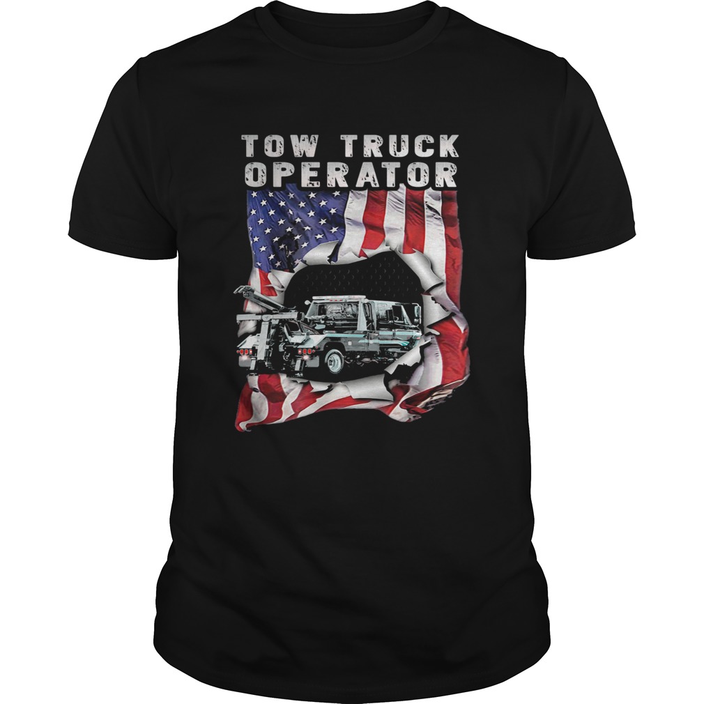 Independence Day flag american tow truck operator shirt