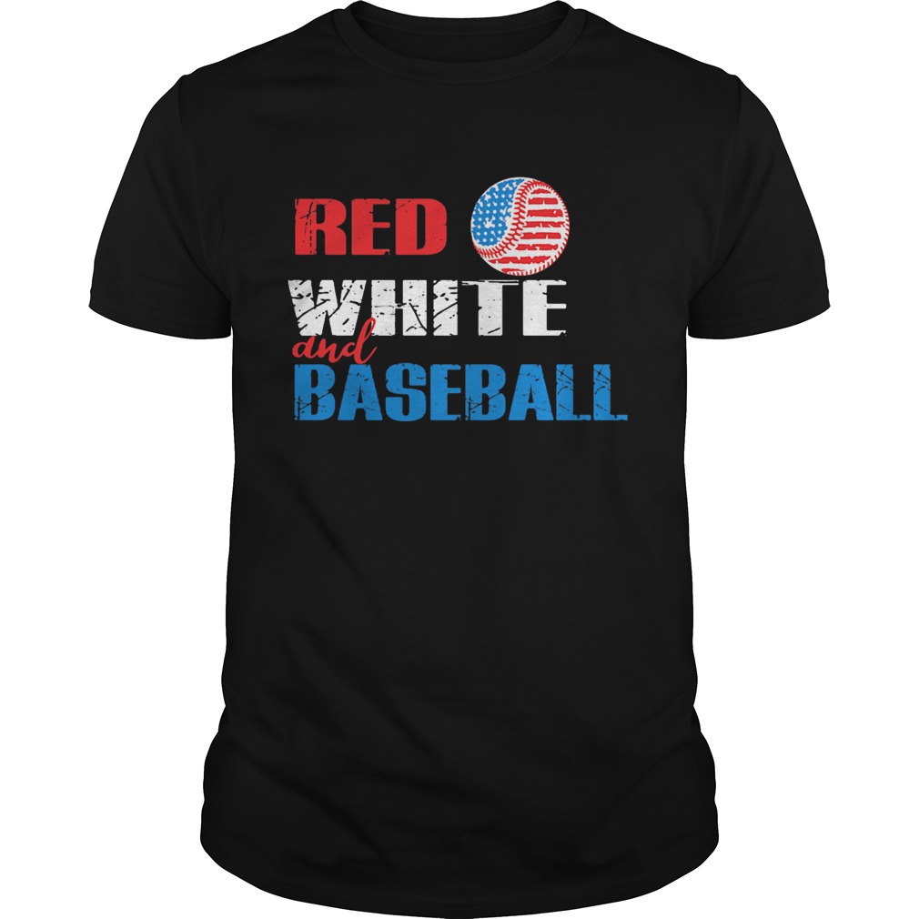 Independence Day red white and baseball shirt