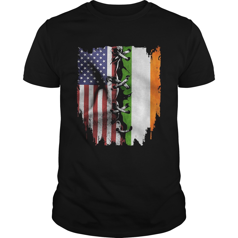 Ireland and American flag veteran Independence Day shirt