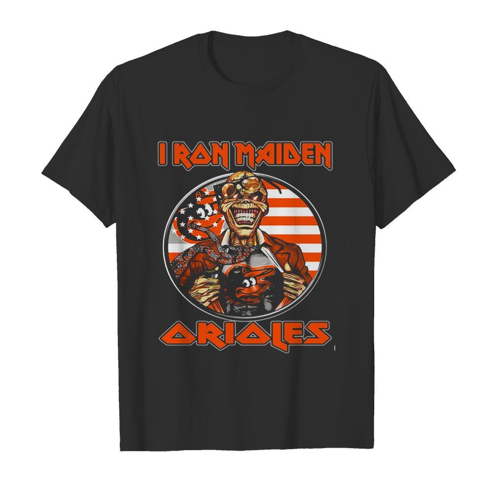 Iron maiden baltimore orioles american flag independence day shirt