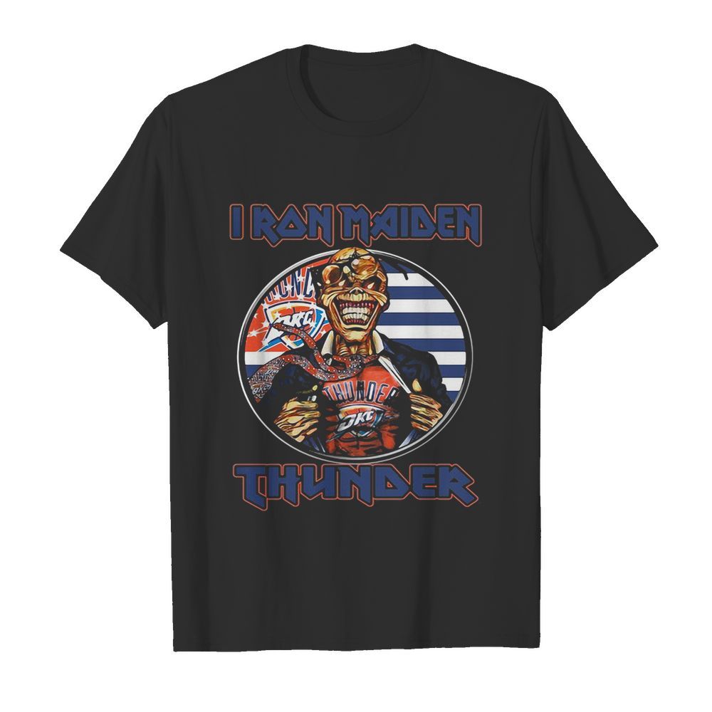 Iron maiden oklahoma city thunder american flag independence day shirt