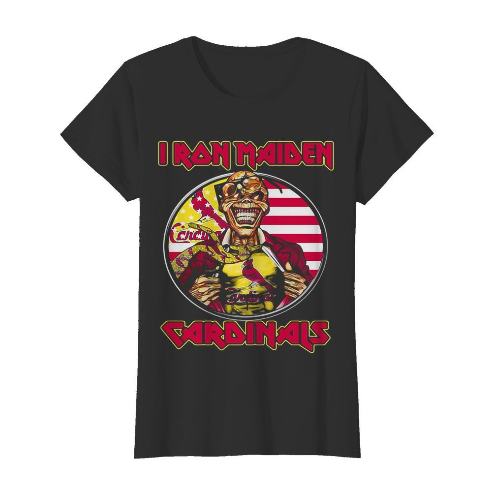 Iron maiden st. louis cardinals american flag independence day  Classic Women's T-shirt