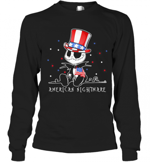 Jack Skellington American Nightmare 4Th Of July Independence Day T-Shirt Long Sleeved T-shirt 