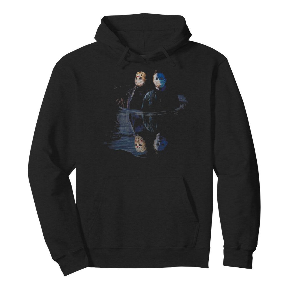 Jason Voorhees And Michael Myers Face Mask Water Mirror Reflection  Unisex Hoodie