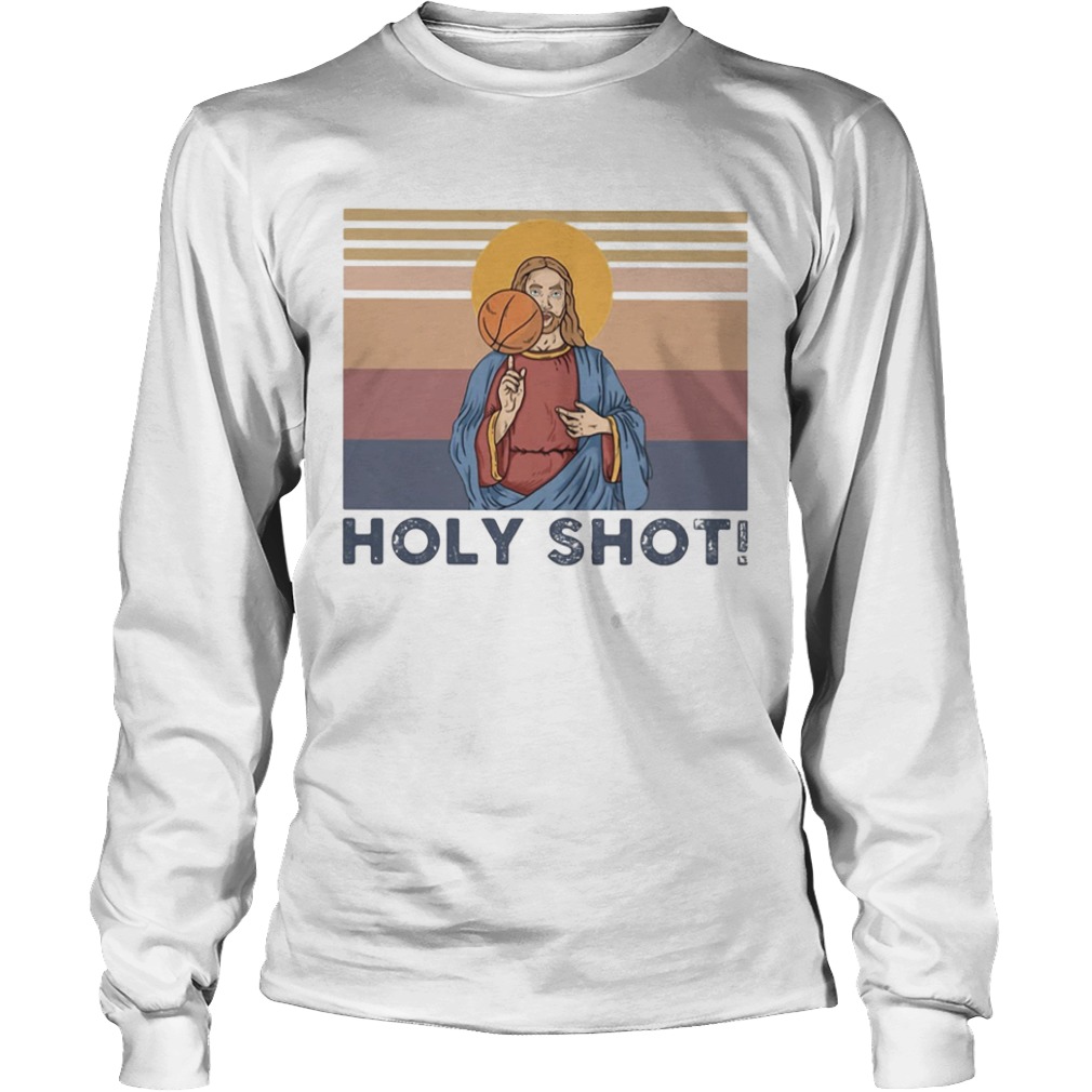 Jesus holy shot volleyball vintage retro  Long Sleeve