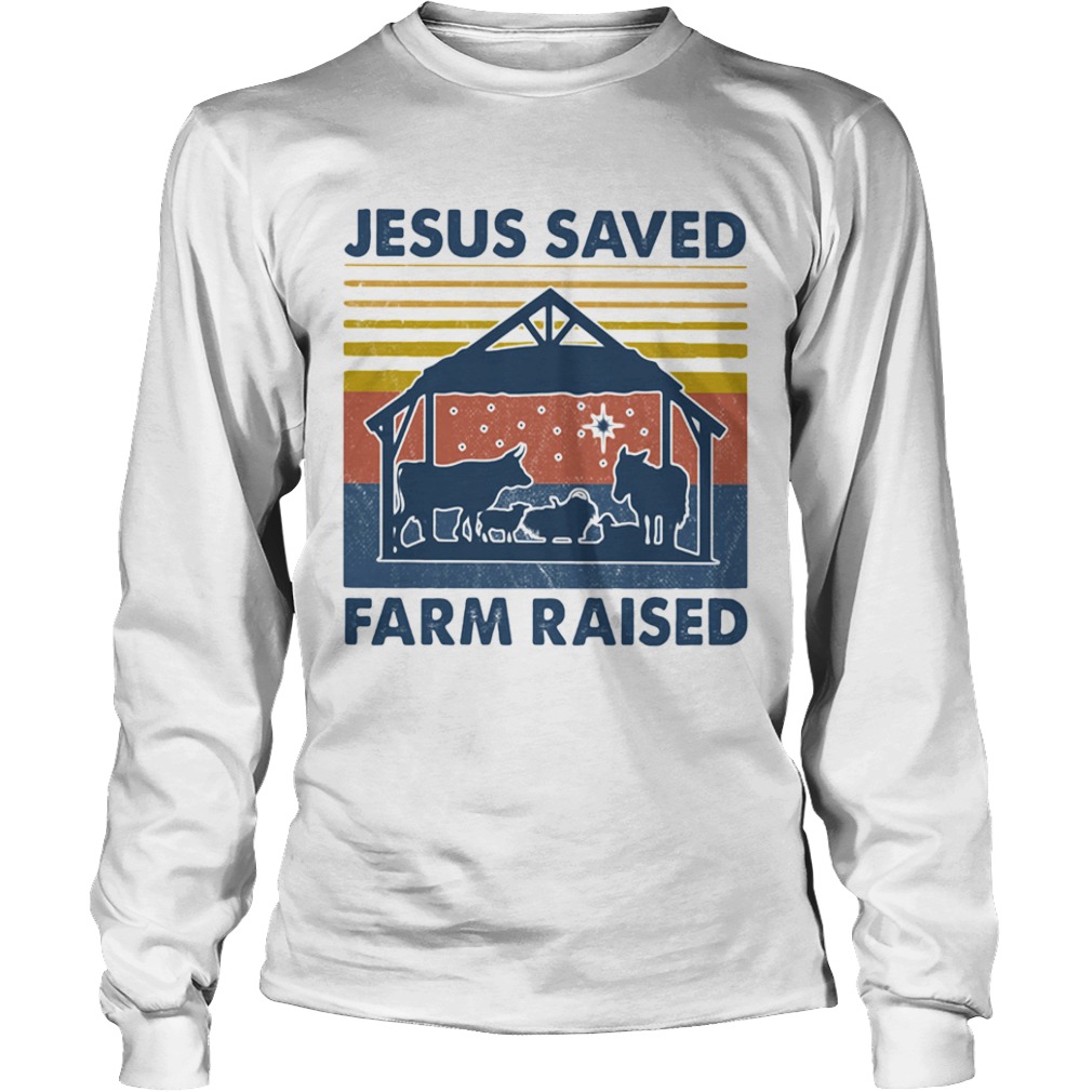 Jesus served farm raised cow vintage  Long Sleeve